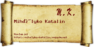 Mihályko Katalin névjegykártya